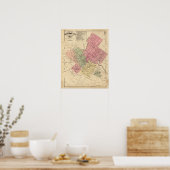 Kaart van Petaluma City 1877 Poster (Keuken)