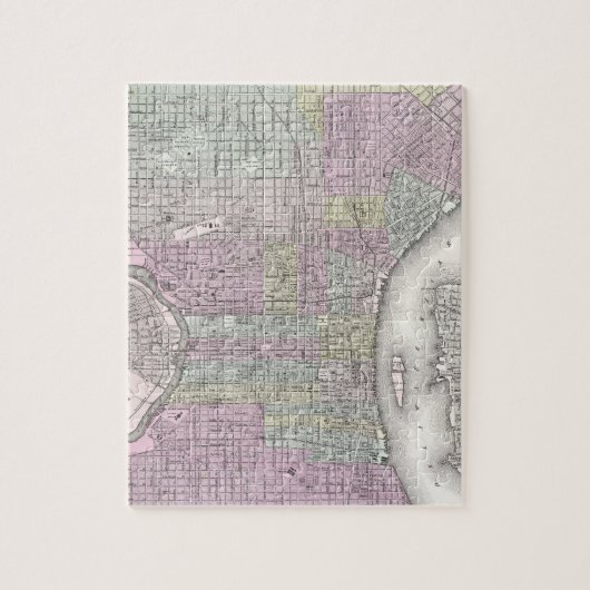 kaart van Philadelphia (1855) Legpuzzel (Verticaal)