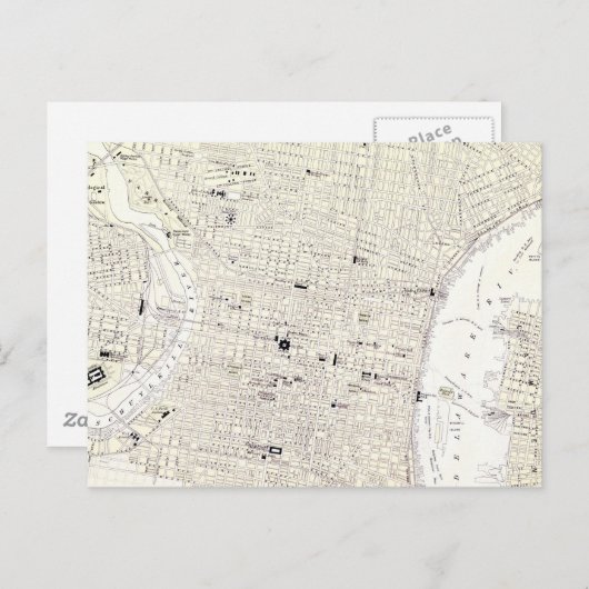  kaart van Philadelphia (1885) (Voorkant / Achterkant)