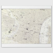kaart van Philadelphia (1885) Cadeaupapier (Vlak)