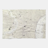  kaart van Philadelphia (1885) Theedoek (Horizontaal)