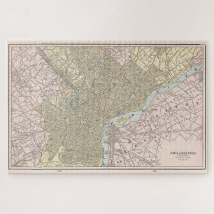 kaart van Philadelphia (1901) Legpuzzel