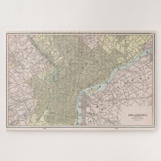  kaart van Philadelphia (1901) Legpuzzel (Horizontaal)
