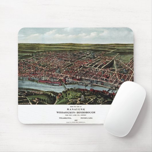  kaart van Philadelphia Muismat (Met muis)