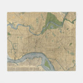  kaart van Philadelphia PA (1895) Fleece Deken (Voorkant (Horizontaal))