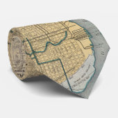  kaart van Philadelphia PA (1895) Stropdas (Opgerold)