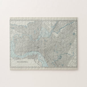  kaart van Philadelphia PA (1901) Legpuzzel