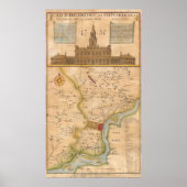  kaart van Philadelphia Pennsylvania (1750) Poster (Voorkant)