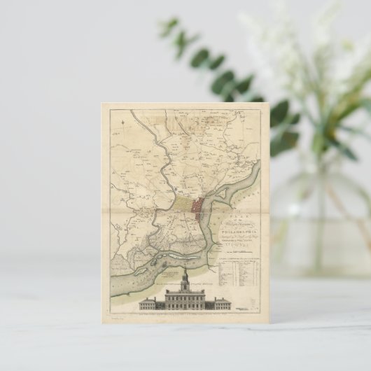 Kaart van Philadelphia Pennsylvania (1777) (Staand voorkant)