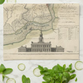 Kaart van Philadelphia Pennsylvania (1777) Theedoek (Gevouwen)