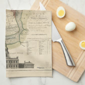 Kaart van Philadelphia Pennsylvania (1777) Theedoek (Quarter Fold)