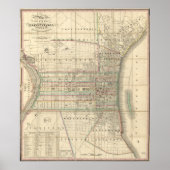  kaart van Philadelphia Pennsylvania (1830) Poster (Voorkant)