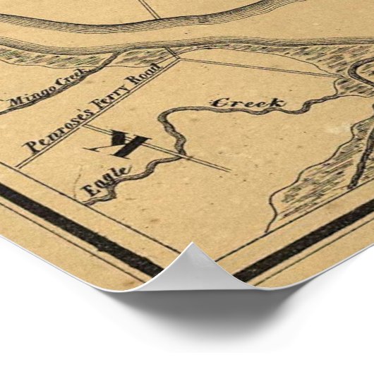  kaart van Philadelphia Pennsylvania (1857) Poster (Hoek)