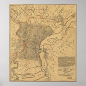  kaart van Philadelphia Pennsylvania (1857) Poster (Voorkant)