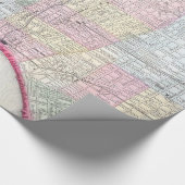  kaart van Philadelphia Pennsylvania (1860) Cadeaupapier (Hoek)