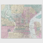 kaart van Philadelphia Pennsylvania (1876) Cadeaupapier (Vlak)