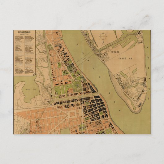 Kaart van Phnom Penh, Cambodja (circa 1920) (Voorkant)