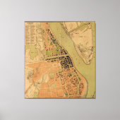 Kaart van Phnom Penh, Cambodja (circa 1920) Canvas Afdruk (Voorkant)