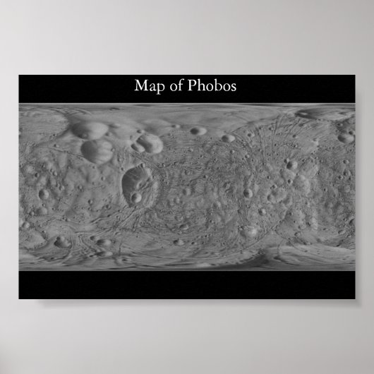 Kaart van Phobos Poster (Voorkant)