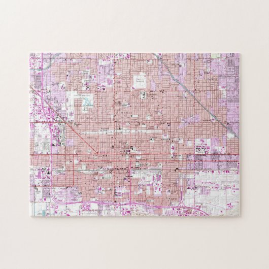  kaart van Phoenix Arizona (1952) 2 Legpuzzel (Horizontaal)