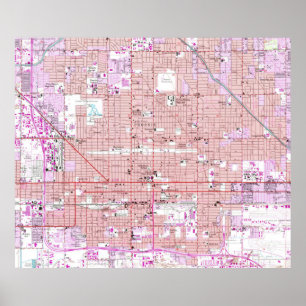  kaart van Phoenix Arizona (1952) 2 Poster