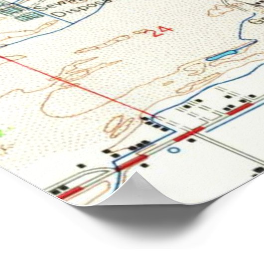  kaart van Phoenix Arizona (1952) 3 Poster (Hoek)