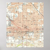  kaart van Phoenix Arizona (1952) Poster (Voorkant)