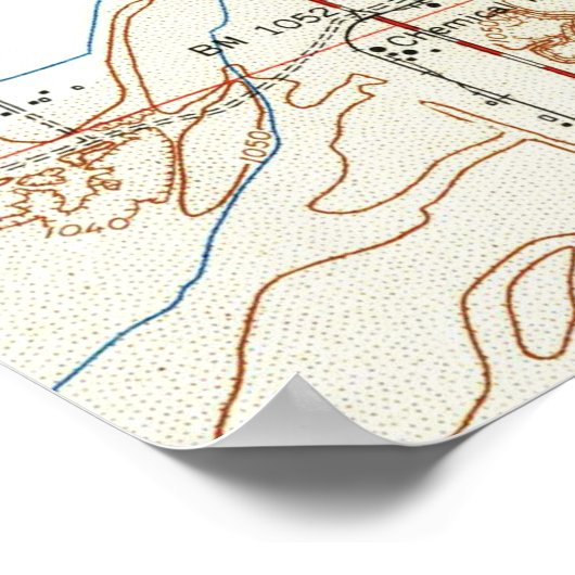  kaart van Phoenix Arizona (1952) Poster (Hoek)