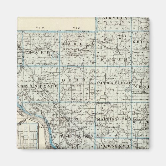 Kaart van Pike County en Pittsfield Magneet (Voorkant)