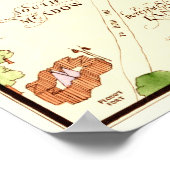 Kaart van pionier Hartford, CT in de jaren 1600 Poster (Hoek)