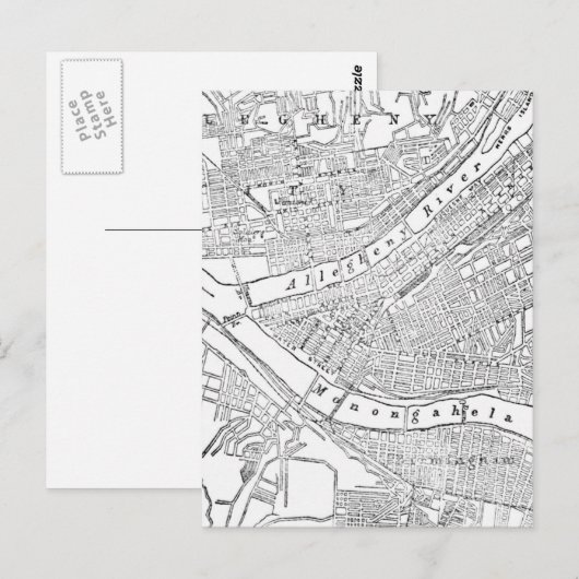  kaart van Pittsburgh (1885) (Voorkant / Achterkant)