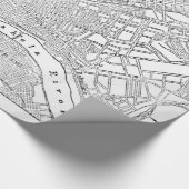  kaart van Pittsburgh (1885) Cadeaupapier (Hoek)