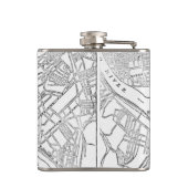  kaart van Pittsburgh (1885) Heupfles (Achterkant)