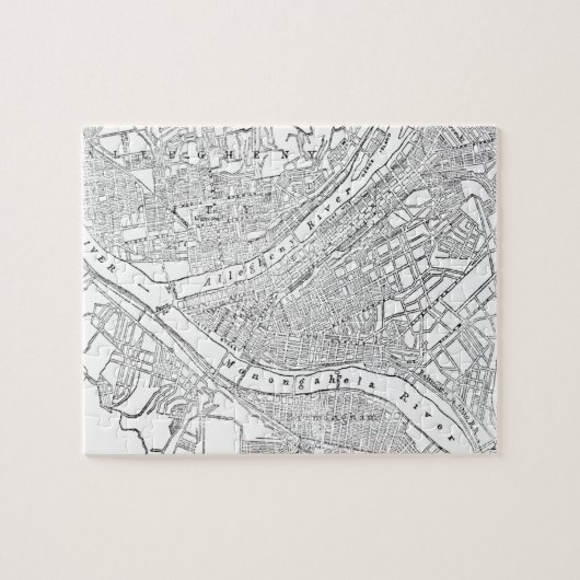kaart van Pittsburgh (1885) Legpuzzel (Horizontaal)