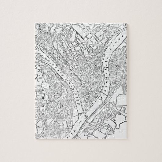  kaart van Pittsburgh (1885) Legpuzzel (Verticaal)