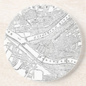  kaart van Pittsburgh (1885) Zandsteen Onderzetter (Voorkant)