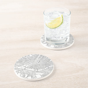  kaart van Pittsburgh (1885) Zandsteen Onderzetter