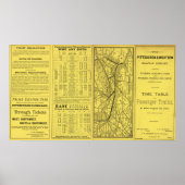 Kaart van Pittsburgh en Westerne spoorweg Poster (Voorkant)