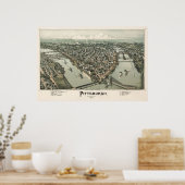 Kaart van Pittsburgh (Fowler) - 1902, BigMapBlog.c Poster (Keuken)