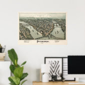 Kaart van Pittsburgh (Fowler) - 1902, BigMapBlog.c Poster (Thuiskantoor)
