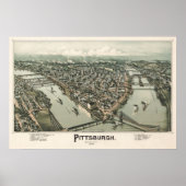 Kaart van Pittsburgh (Fowler) - 1902, BigMapBlog.c Poster (Voorkant)