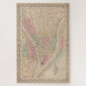  kaart van Pittsburgh PA (1855) Legpuzzel (Verticaal)