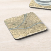  kaart van Pittsburgh PA (1891) Drankjes Onderzetter (Linkerzijde)