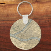  kaart van Pittsburgh PA (1891) Sleutelhanger (Voorkant)