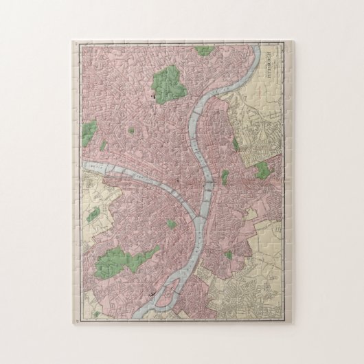  kaart van Pittsburgh Pennsylvania (1912) Legpuzzel (Verticaal)