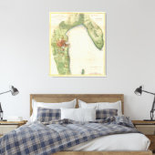 kaart van Plattsburgh New York (1872) Canvas Afdruk (Insitu (Slaapkamer))