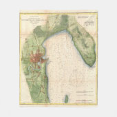  kaart van Plattsburgh New York (1872) Fleece Deken (Voorkant)