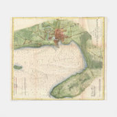  kaart van Plattsburgh New York (1872) Fleece Deken (Voorkant (Horizontaal))