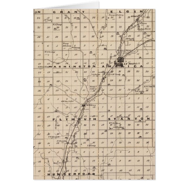 Kaart van Plymouth County (Voorkant)