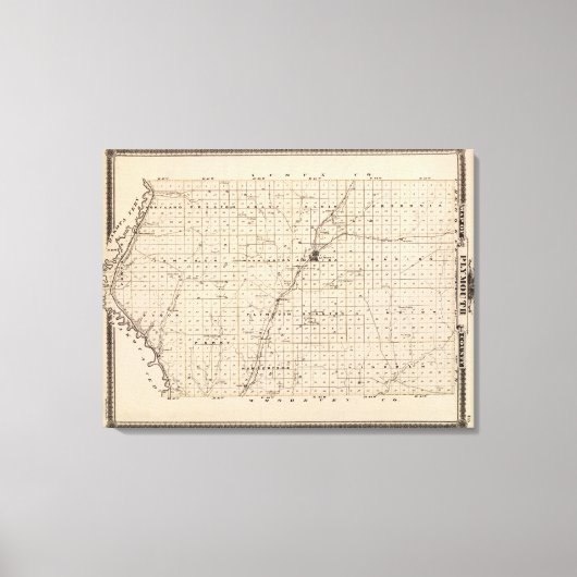Kaart van Plymouth County Canvas Afdruk (Voorkant)